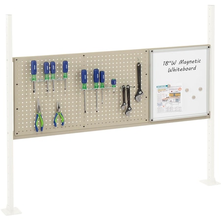 Global Industrial Pegboard & Whiteboard Panel For Workbench, 60inW, Tan 319174TN